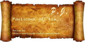 Pavlicsek Júlia névjegykártya
