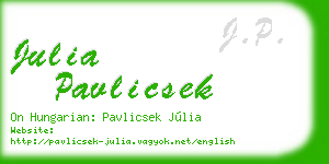 julia pavlicsek business card